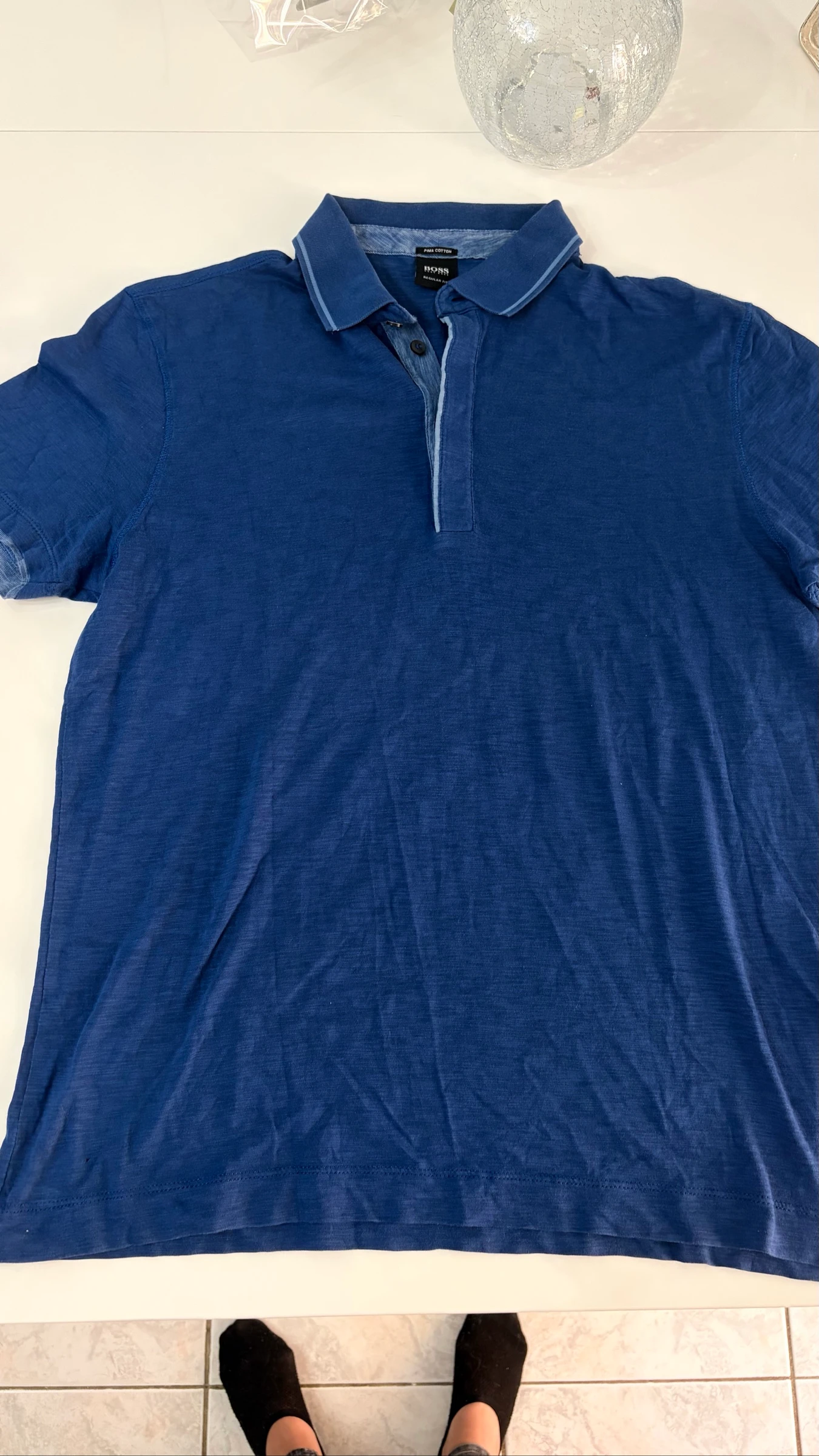 Camiseta Hugo Boss hombre azul oscuro talla M - Regular Fit– Logo en la parte inferior – photo 3